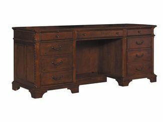 Executive Credenza in Weathered Cherry Finish
