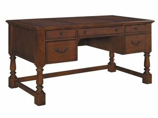 Table Desk in Weathered Cherry Finish