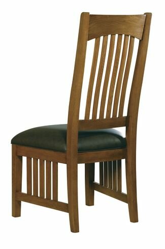Hekman Side Chair-Leather Seat in Mission Pte Finish - 8-4002