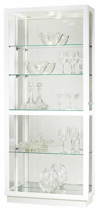 Howard Miller 680-574 Jayden IV Curio Cabinet in High Gloss White