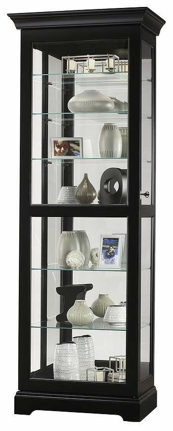 Howard Miller 680-578 Martindale III Curio Cabinet in Black Satin