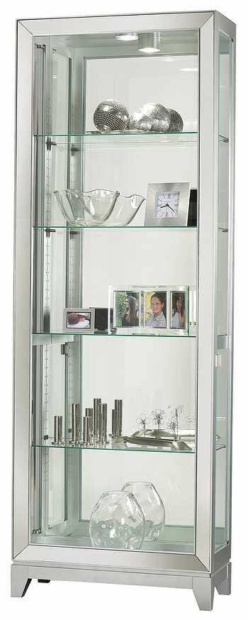 Howard Miller 680-590 Shayne Curio Cabinet in Silver