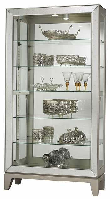 Howard Miller 680-592 Julia Curio Cabinet in Platinum