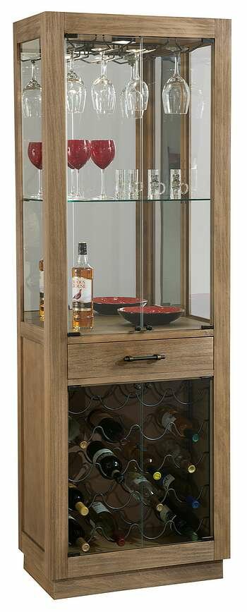 Howard Miller 690-030 Sienna Bay Curio Cabinet in Driftwood