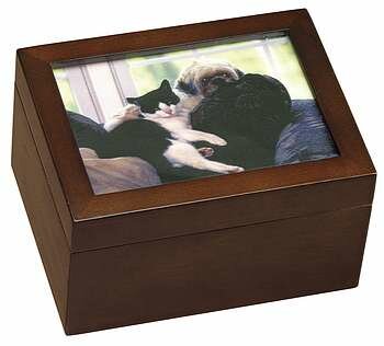 Howard Miller 800136 Fidelis Pet Funeral Urn in Windsor Cherry