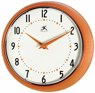 Infinity 9.5" Retro inange Clock - 10940-ORANGE