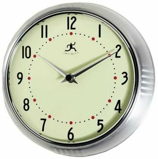 Infinity 9.5" The Retro in Silver Clock - 10940-SV