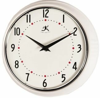 Infinity 9.5" The Retro in White Clock - 10940-WHITE