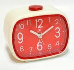 Infinity That 70's Clock - Cream/Red Clock - 13229IV-2449RD