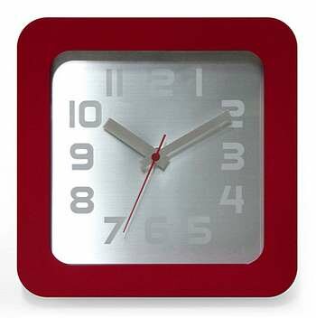 Infinity Instruments Times2 Clock in Red - 13654RD-3513