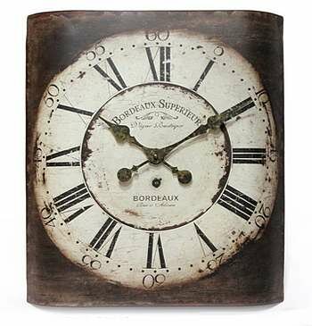 Infinity Bordeaux Antique Curved Metal Wall Clock 14193-3257