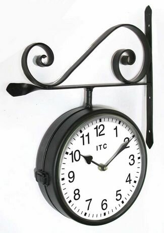 Infinity 9" Double Sided Black Clock - 91-DS09-1