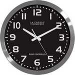 La Crosse 16" Stainless Steel Atomic Analog Clock Black Dial WT-3161BK