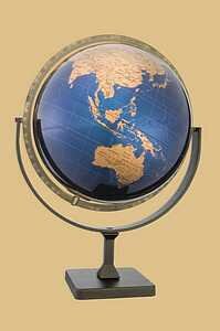 Replogle Tallinn 12" Blue/Gold Metallic Globe - 85338