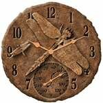 MetalWorks 14" Copper/Gold Dragonflies Combo Clock Thermometer - 91500