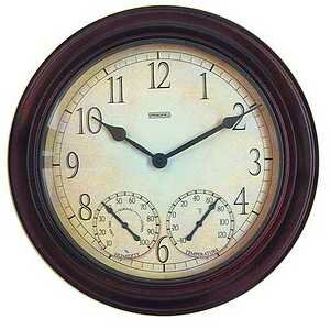 MetalWorks 14" Metal Garden Clock w/ Humidity & Temp - 91579