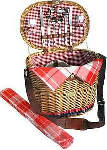 Sutherland Yorkshire Picnic Basket for 2 - SP212 - Red & White Checker