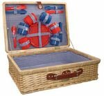 Sutherland Liberty Picnic Basket for 6 - SP312 - Blue & White Checker