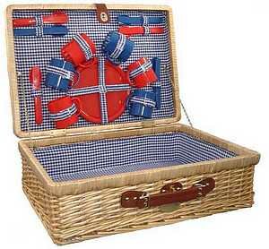 Sutherland Liberty Picnic Basket for 6 - SP312 - Blue & White Checker