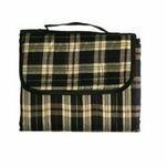 Sutherland Picnic Blanket Black Tan Plaid Picnic Blanket SPR4018A1