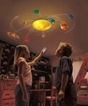 Solar System Mobile with Motorized Planets & Light-up Sun