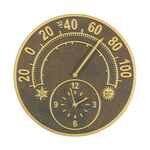 Whitehall 14 Solstice Thermometer Clock Copper Bronze Moss Green