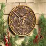 Whitehall Antique Copper Pinecone Thermometer Clock - 01789