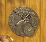 Whitehall French Bronze Whitetail Thermometer Clock Combo - 01805