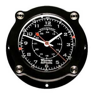 Weems & Plath Nautilus Collection Waterproof Quartz Clock -BLK