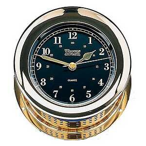 Weems & Plathion Quartz Ship's Bell Clock In Midnight Black