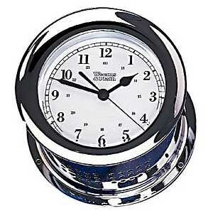 Weems & Plath Chrome Atlantis Quartz Nautical Clock