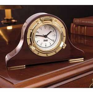 Weems & Plath Brass Nautical Porthole Tambour Clock 410500