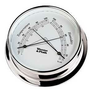 Weems & Plath Chrome Endurance 125 Temp & Humidity Gauge